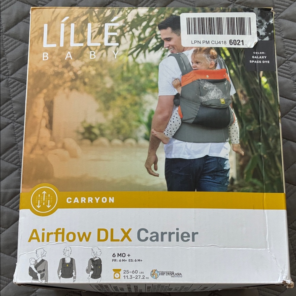 LÍLLÉbaby Airflow DLX Carrier - Gray and black (Galaxy space dye)